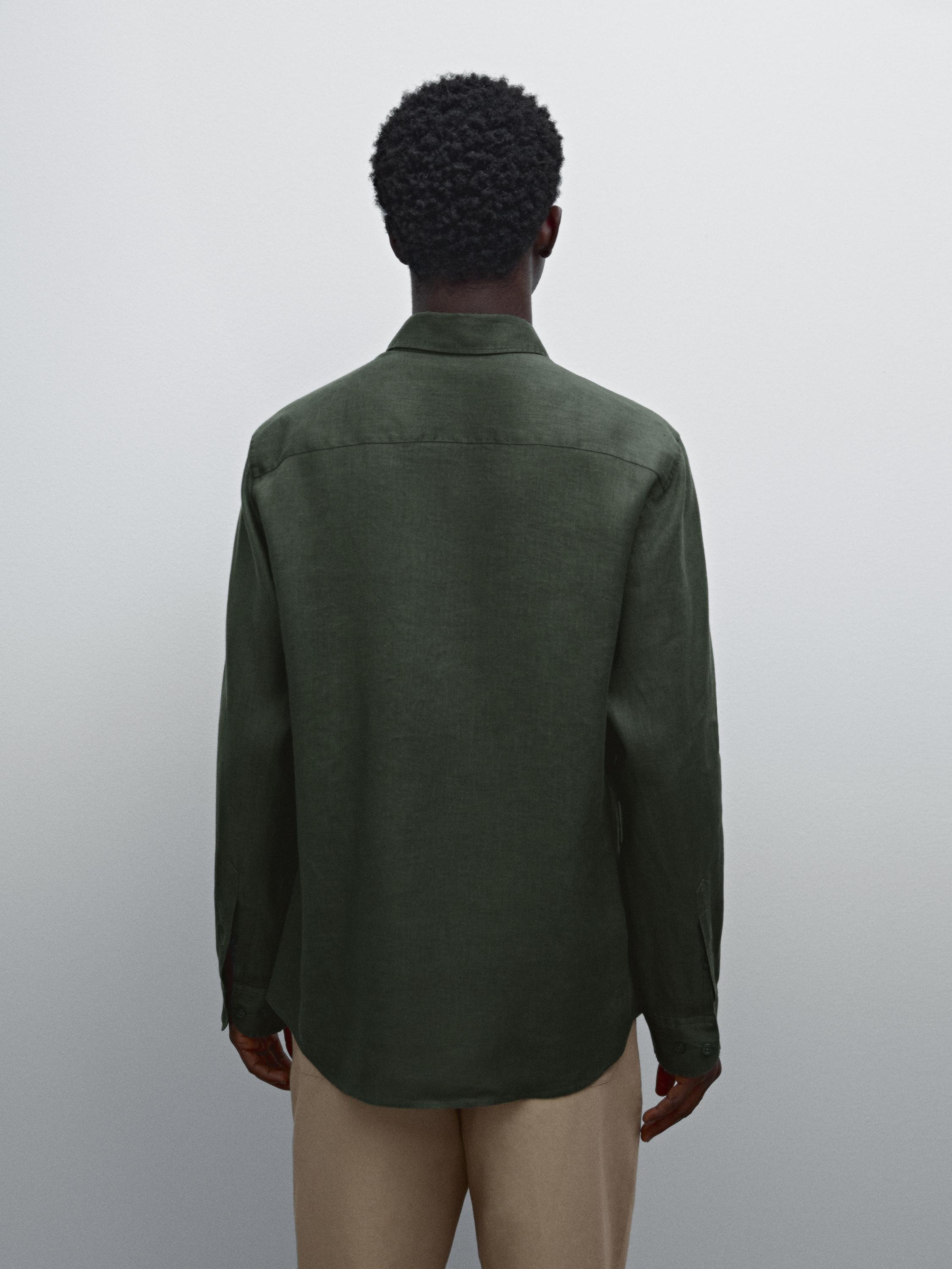 100% linen slim fit shirt